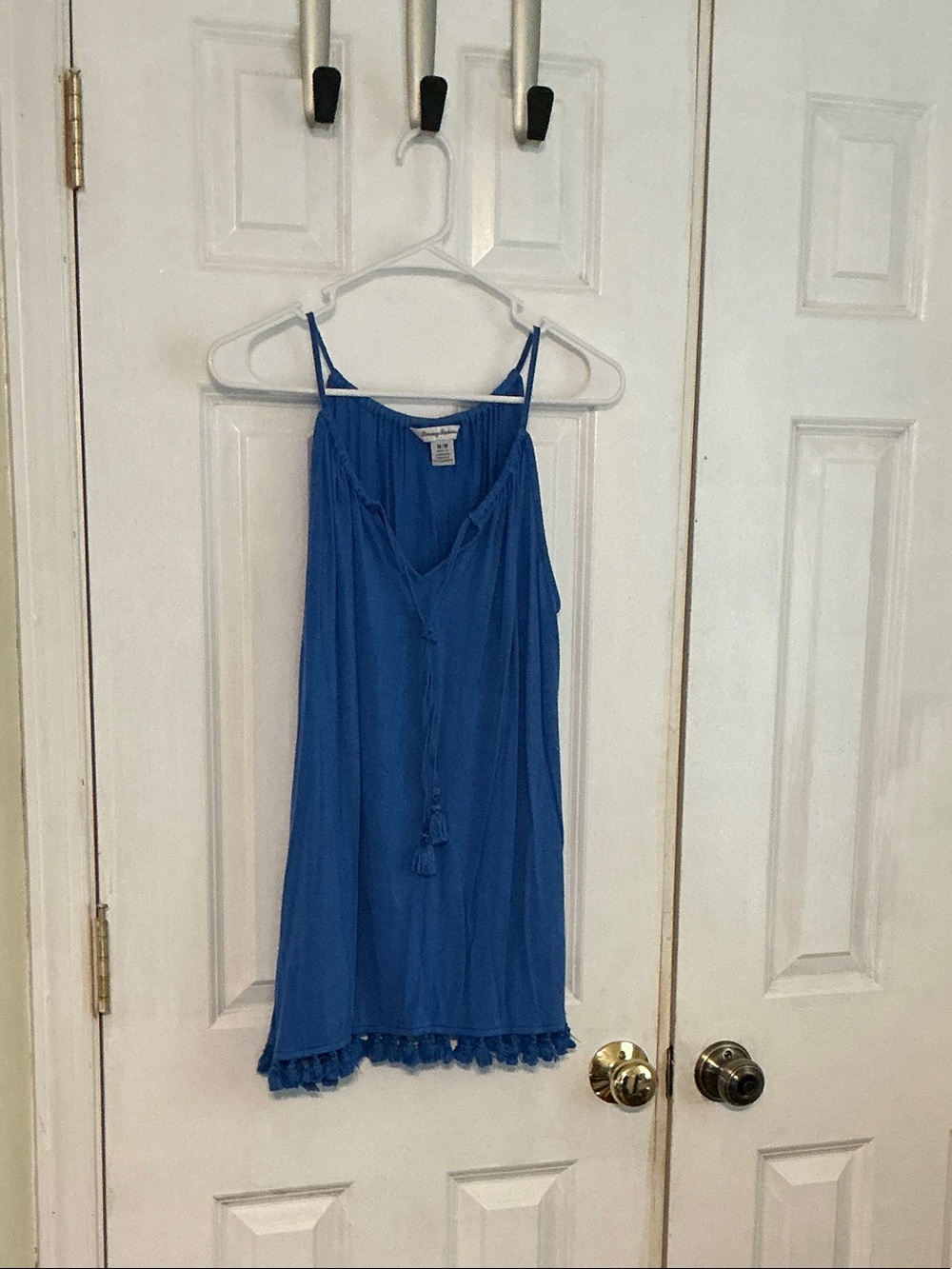 Tommy Bahama Royal Blue Tassel-Trim Spaghetti Strap Camisole